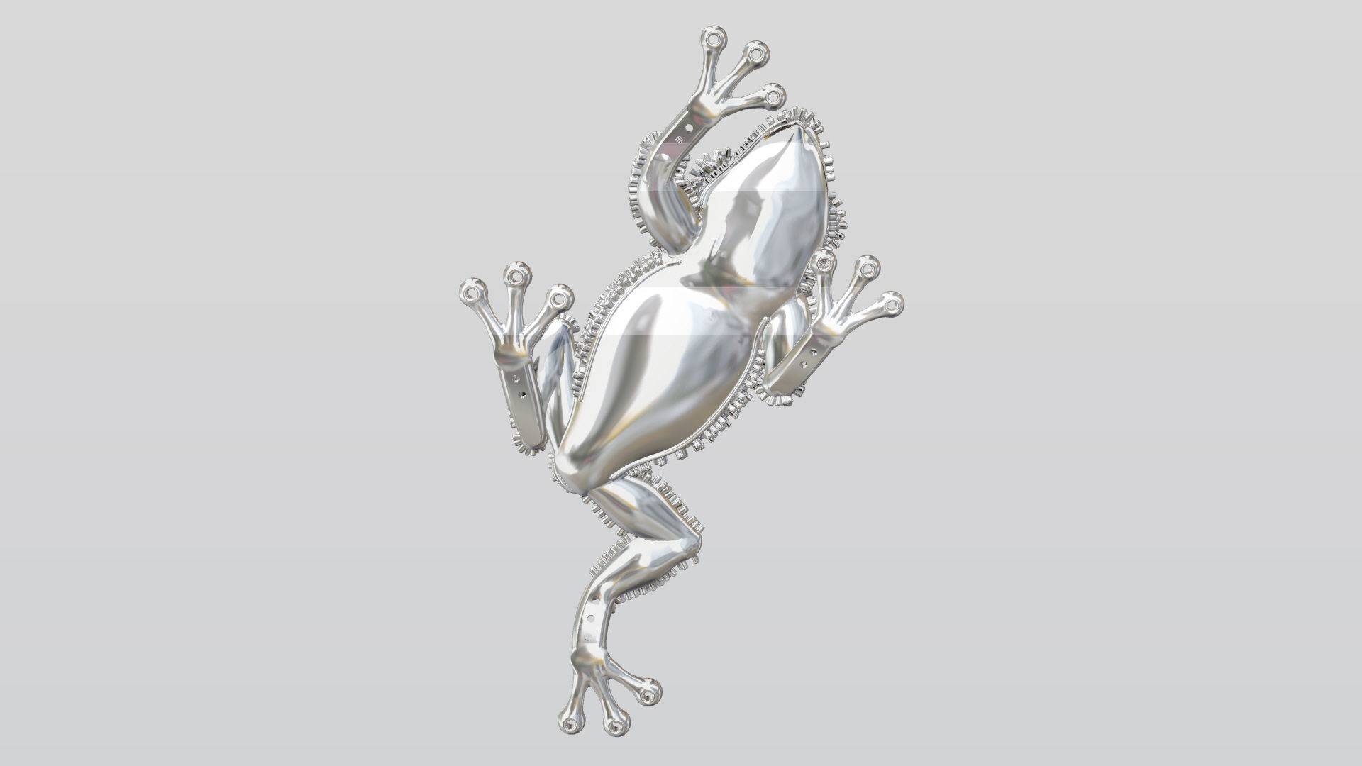 Jewel Frog Sculpture Diamond Sapphire Emerald stones cut round 3D print model_5