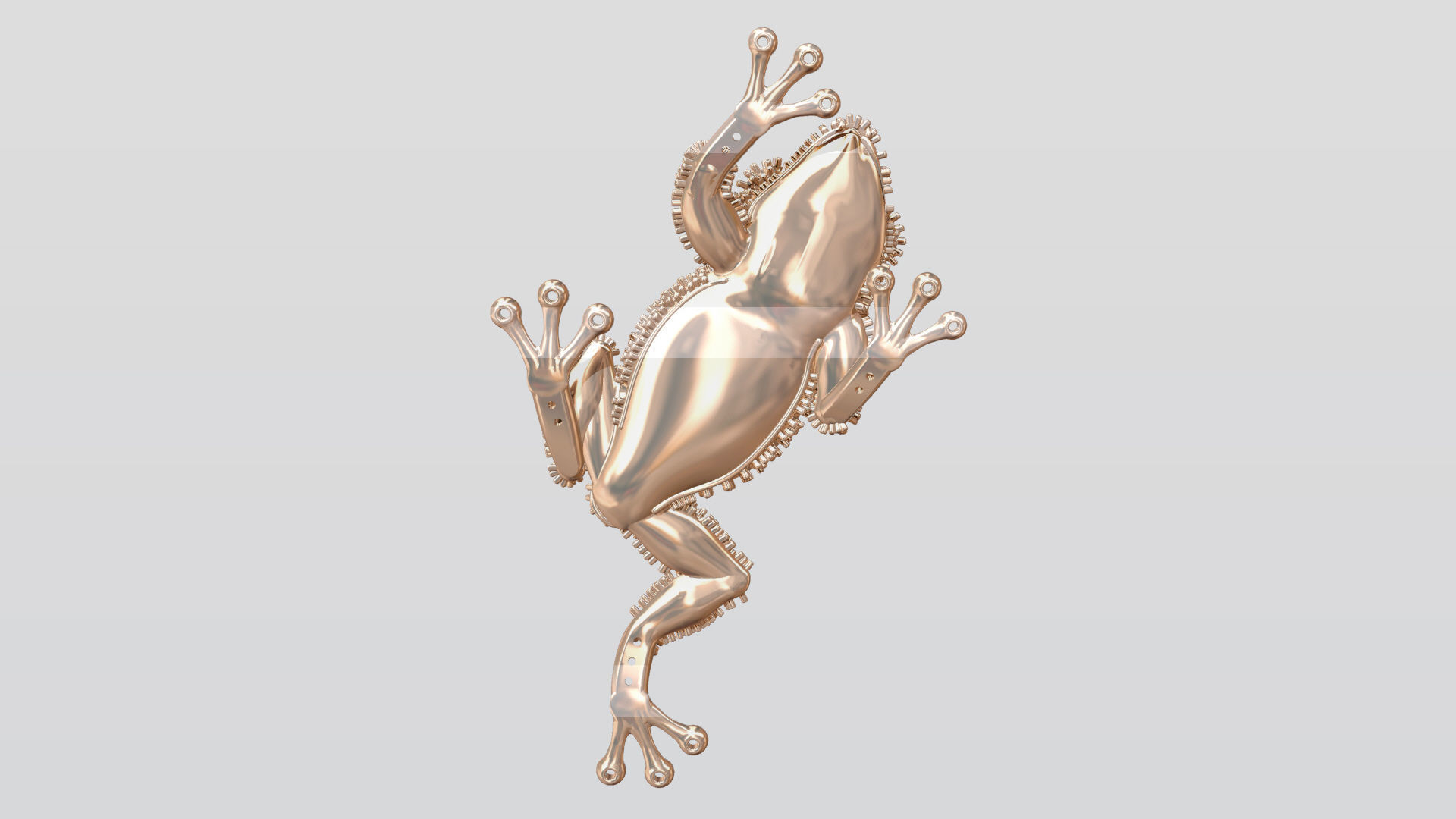Jewel Frog Sculpture Diamond Sapphire Emerald stones cut round 3D print model_12
