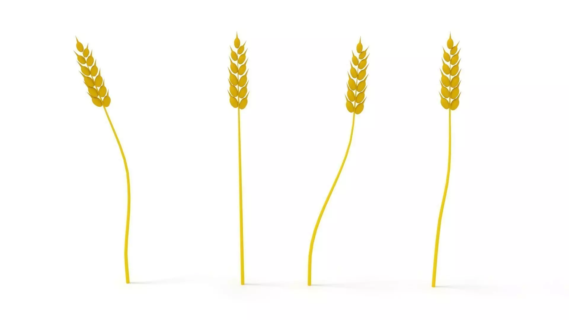 Wheat LOW POLY stalk 3D model