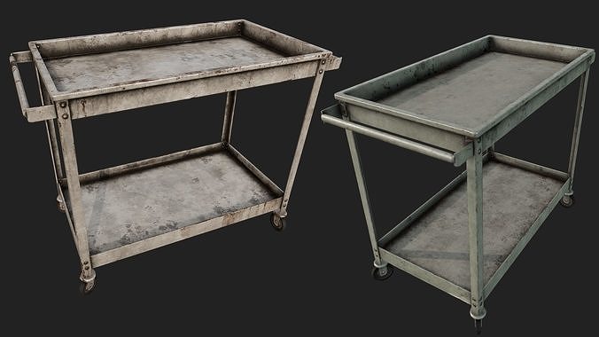 Rusty Push Cart 2 PBR Low-poly 3D model