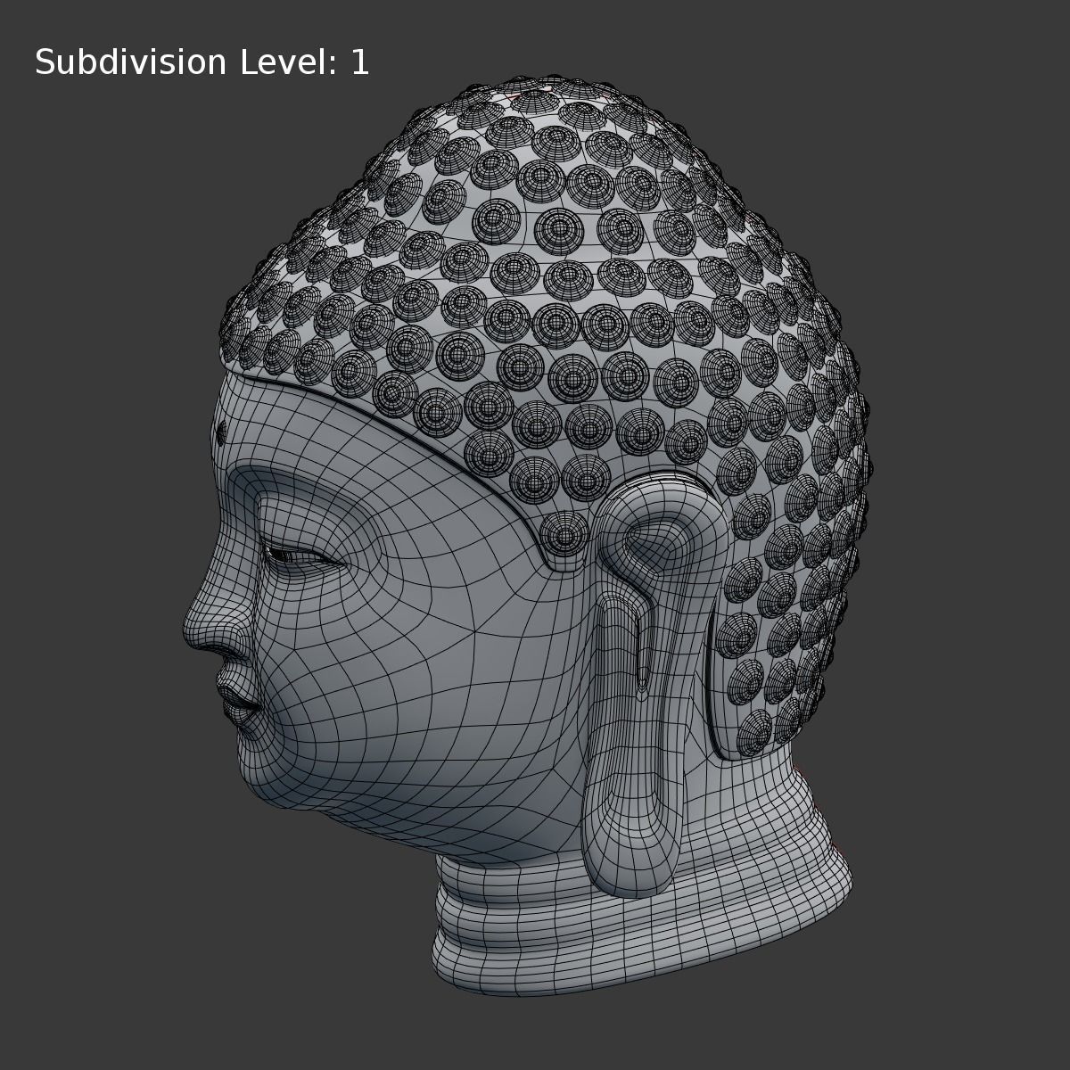 Buddha Head - Bust Low-poly 3D model_11
