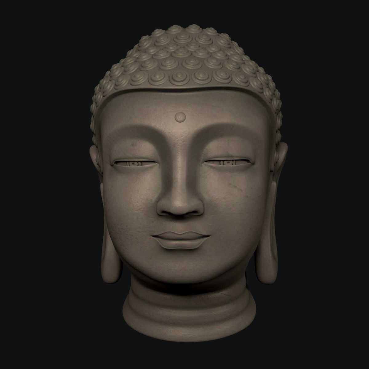 Buddha Head - Bust Low-poly 3D model_2