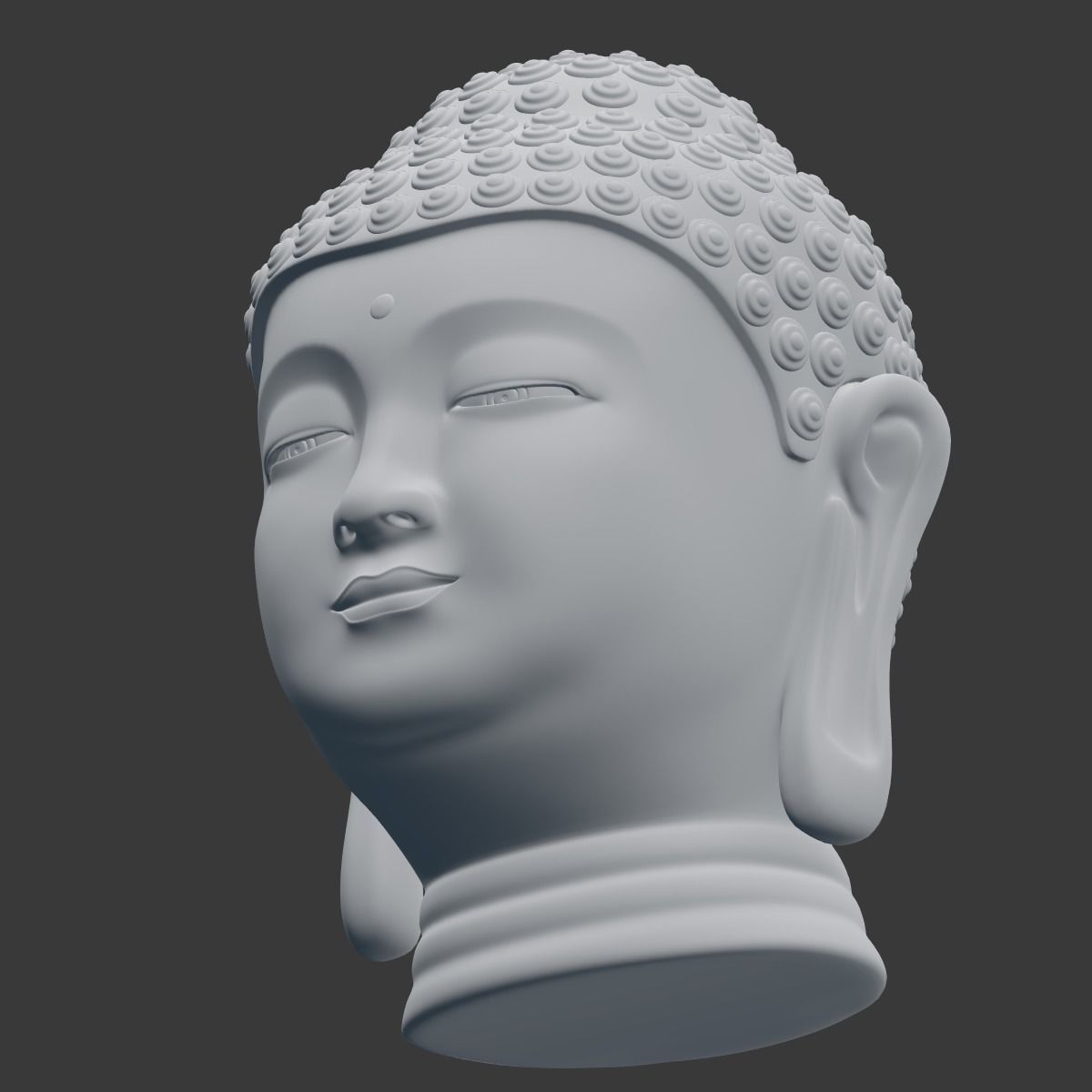 Buddha Head - Bust Low-poly 3D model_16