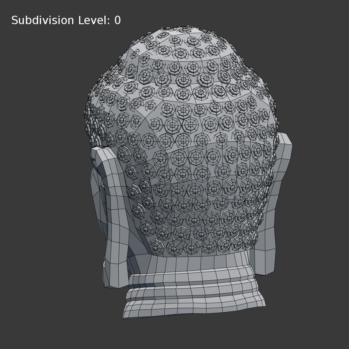 Buddha Head - Bust Low-poly 3D model_12