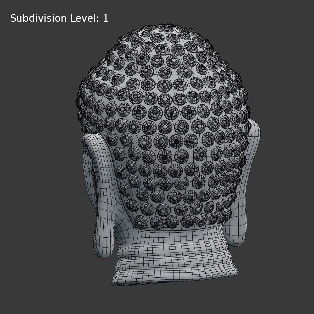 Buddha Head - Bust Low-poly 3D model_13
