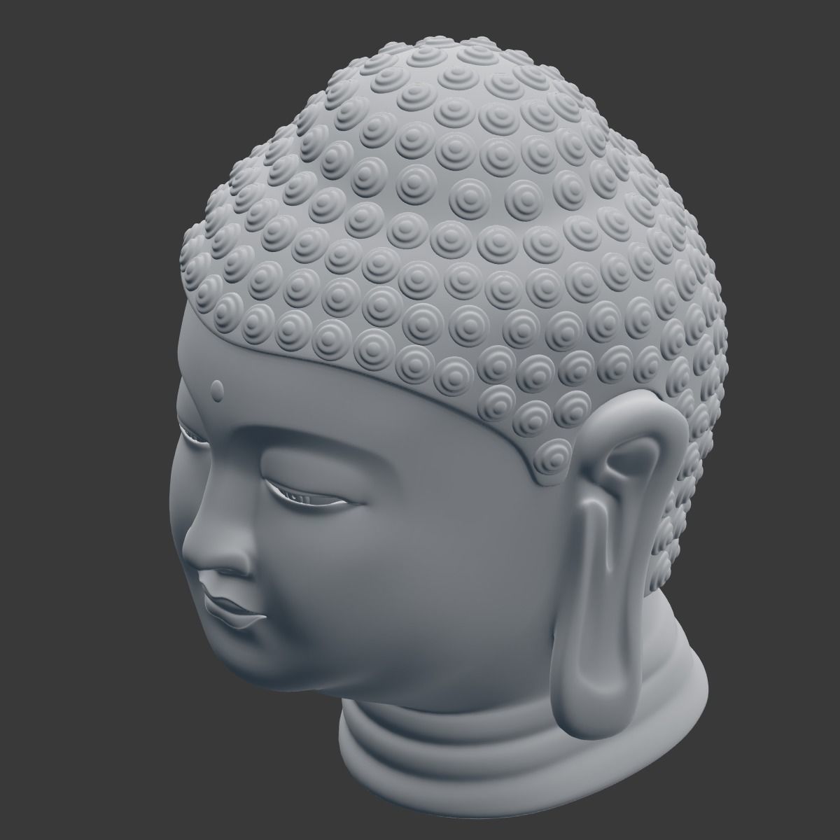 Buddha Head - Bust Low-poly 3D model_17