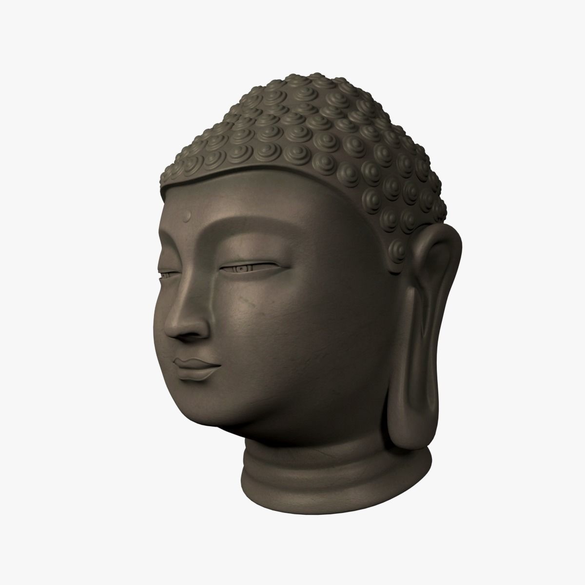 Buddha Head - Bust Low-poly 3D model_3