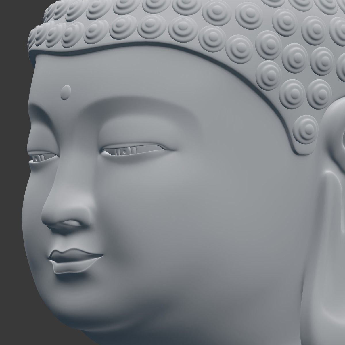 Buddha Head - Bust Low-poly 3D model_14