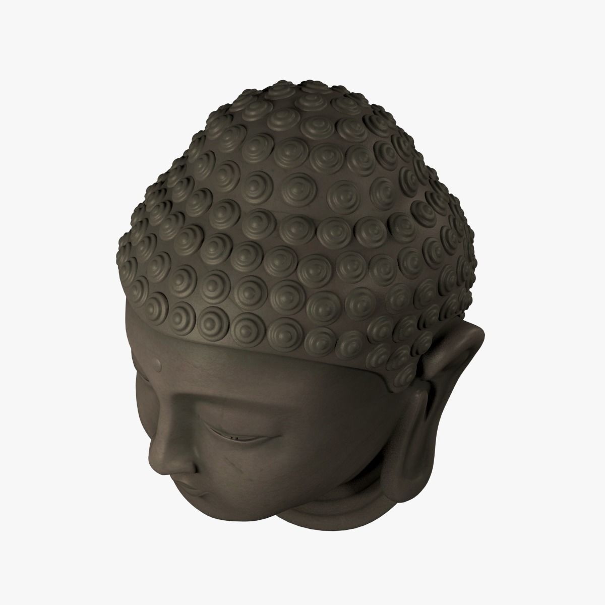 Buddha Head - Bust Low-poly 3D model_5
