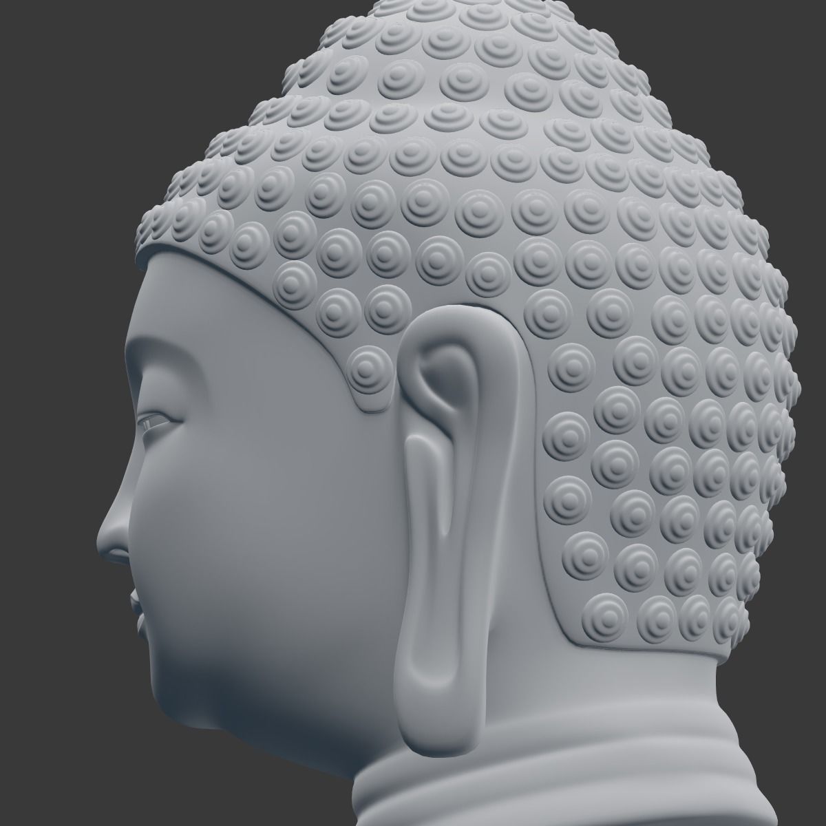 Buddha Head - Bust Low-poly 3D model_15