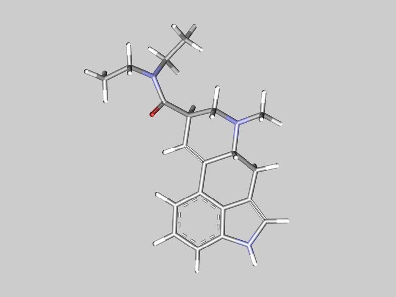 LSD Lysergic acid diethylamide molecule 3D model_2