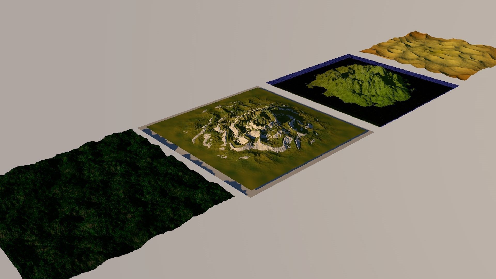 4 landscapes 3D model_0