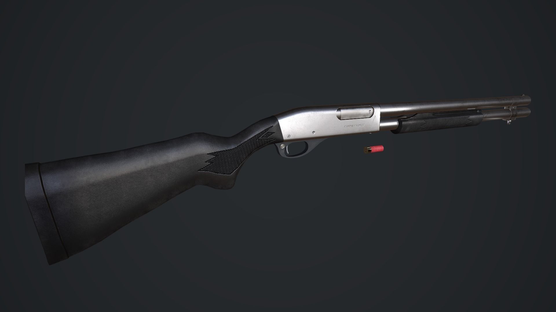 Remington 870 Marine Magnum Low-poly 3D model_3