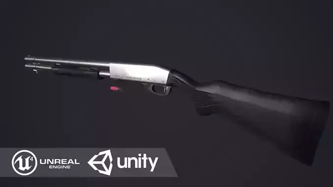 Remington 870 Marine Magnum Low-poly 3D model