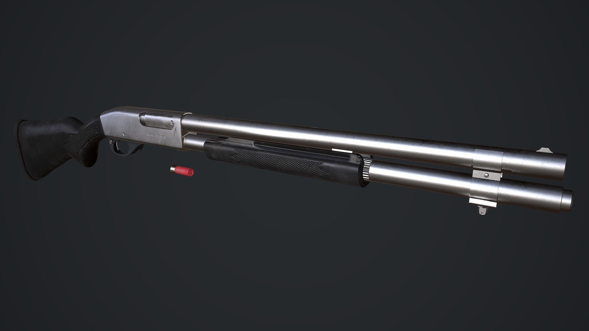 Remington 870 Marine Magnum Low-poly 3D model_5