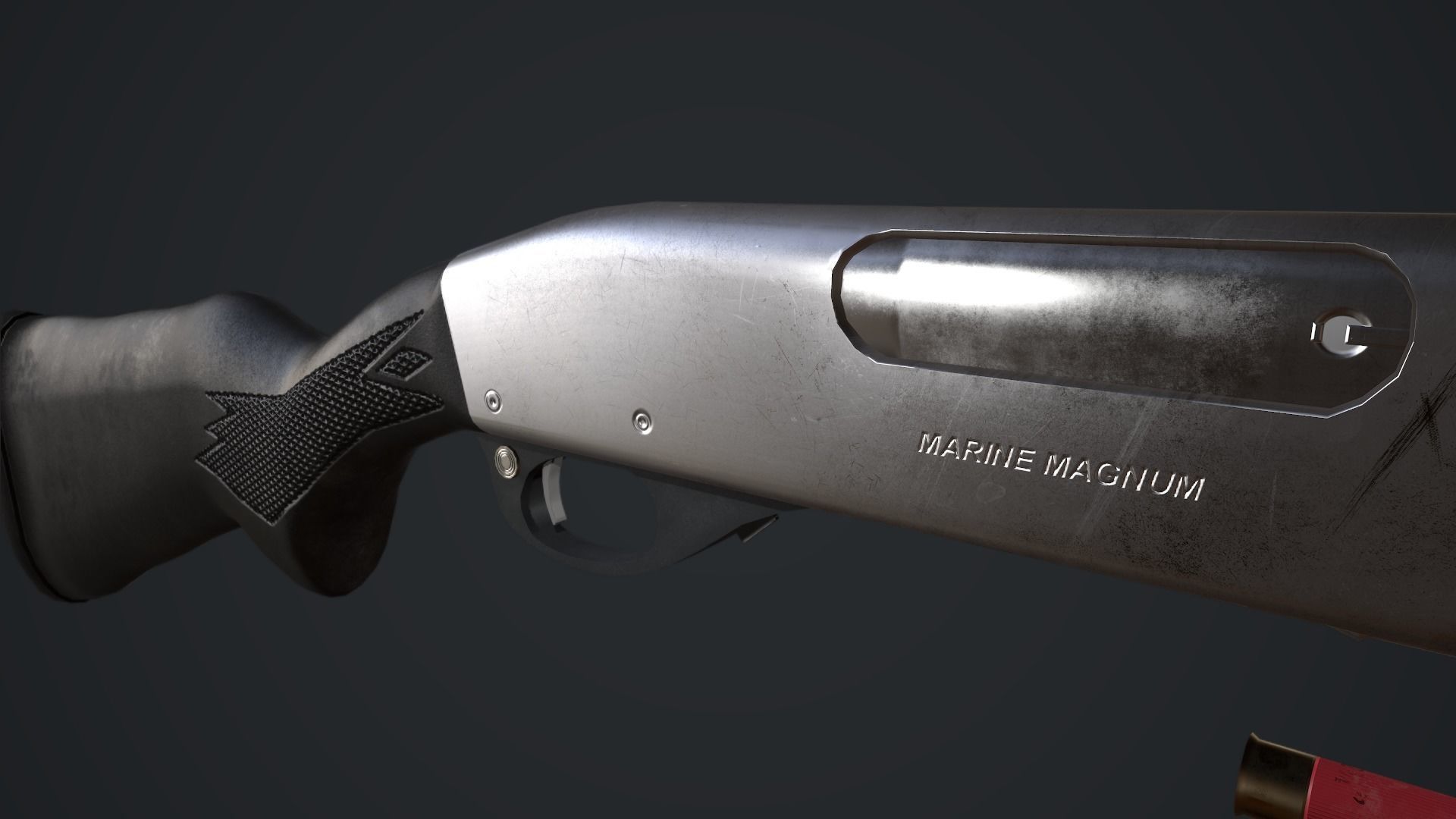 Remington 870 Marine Magnum Low-poly 3D model_8