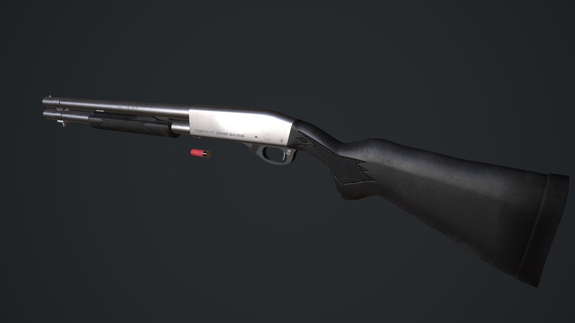 Remington 870 Marine Magnum Low-poly 3D model_2