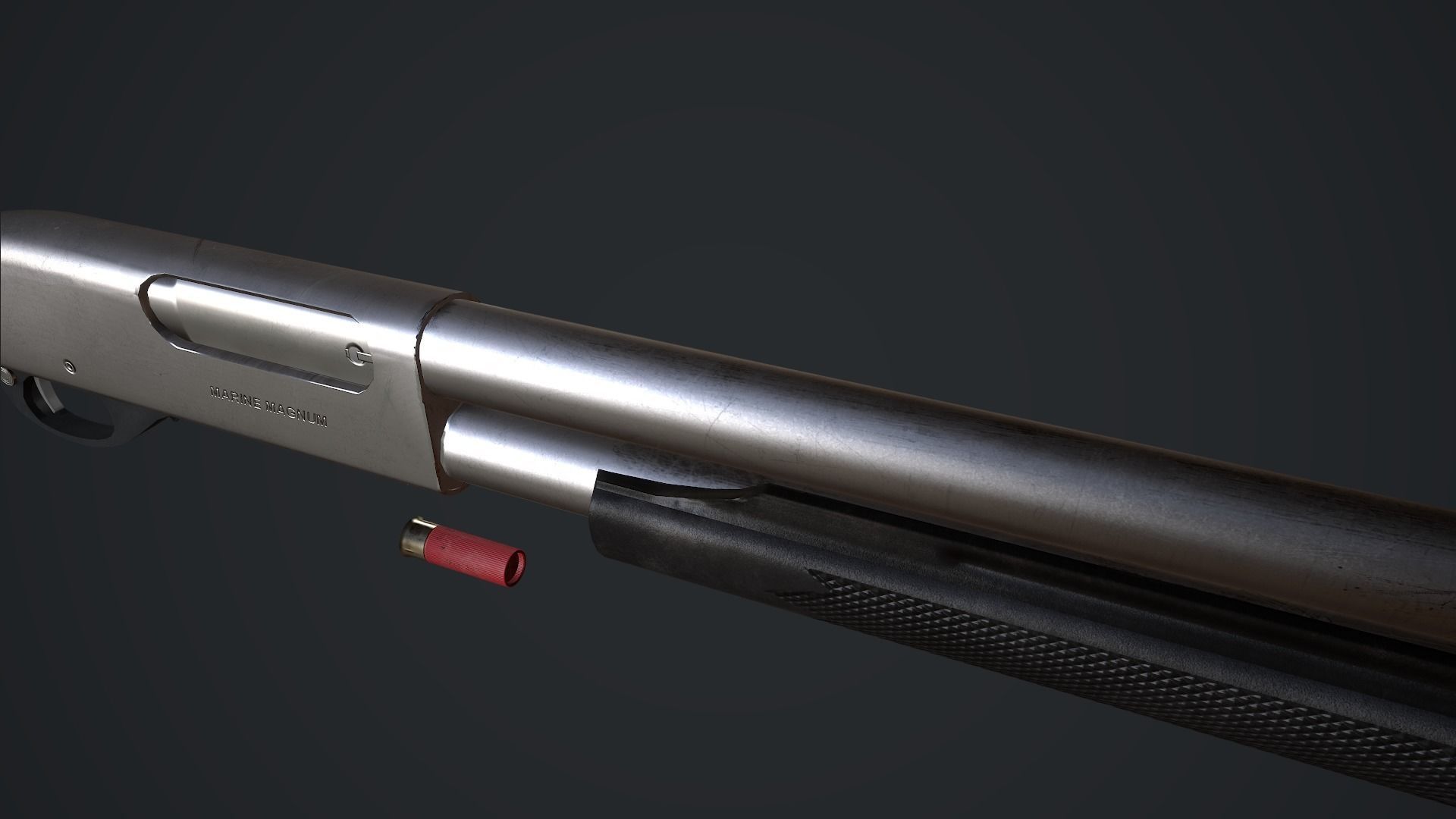 Remington 870 Marine Magnum Low-poly 3D model_10