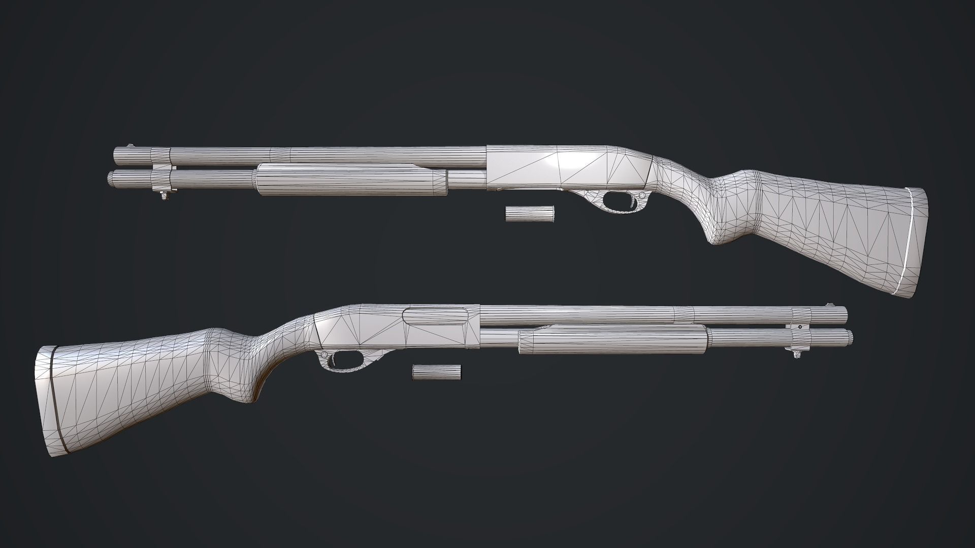 Remington 870 Marine Magnum Low-poly 3D model_13