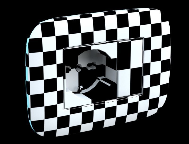eletric socket EU 3D model_2