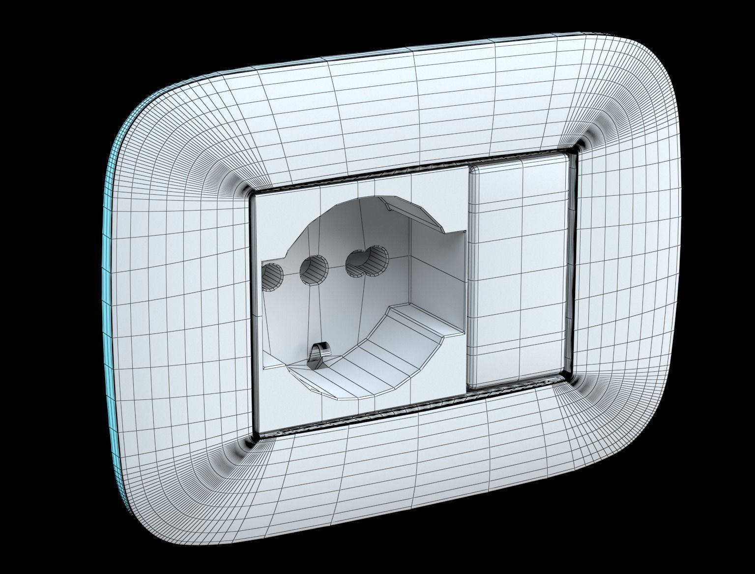 eletric socket EU 3D model_1