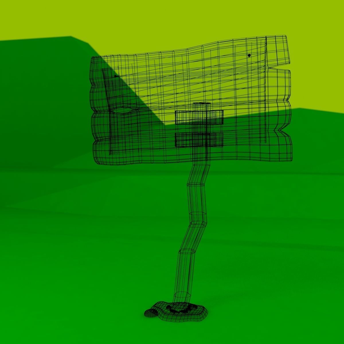 Wooden Signpost Low-poly 3D model_24