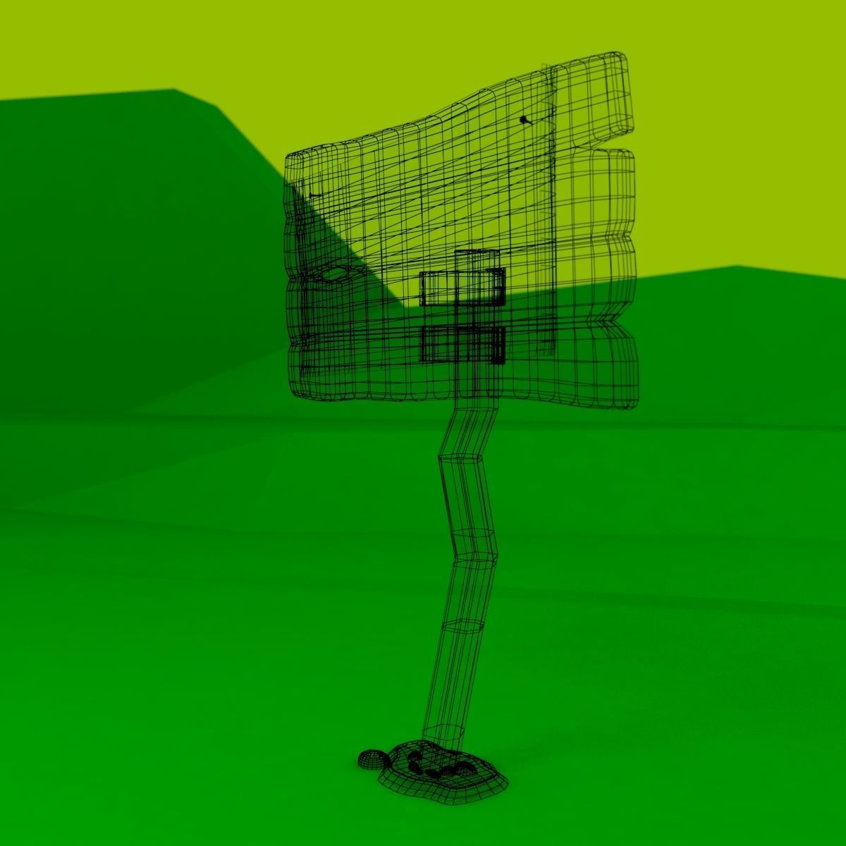 Wooden Signpost Low-poly 3D model_17