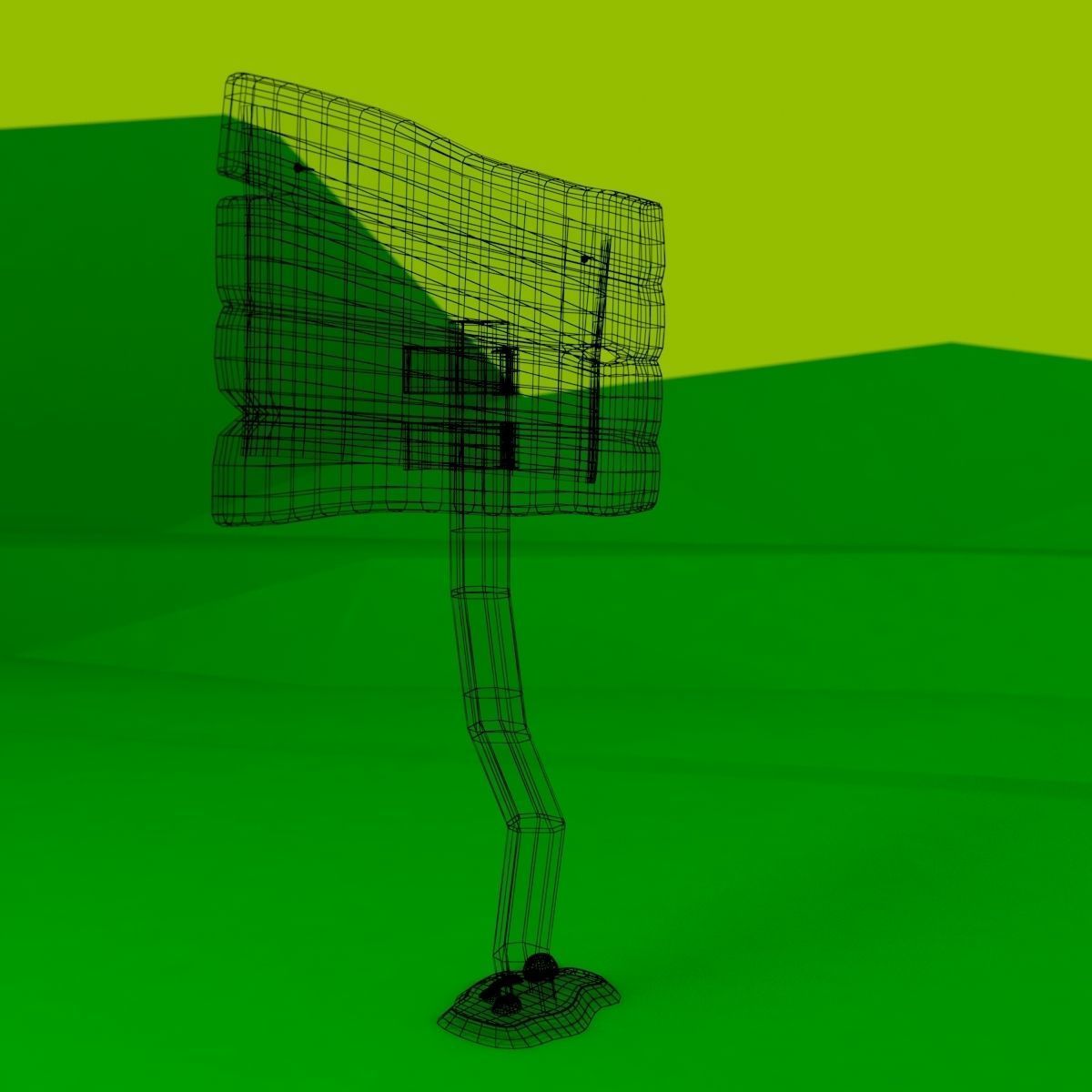 Wooden Signpost Low-poly 3D model_19