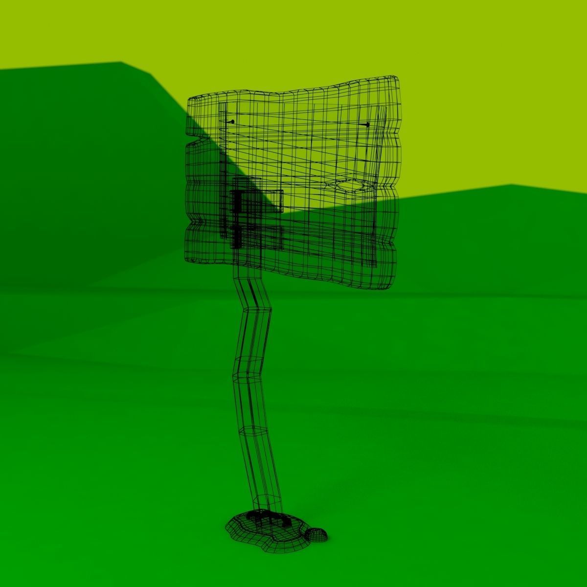 Wooden Signpost Low-poly 3D model_22