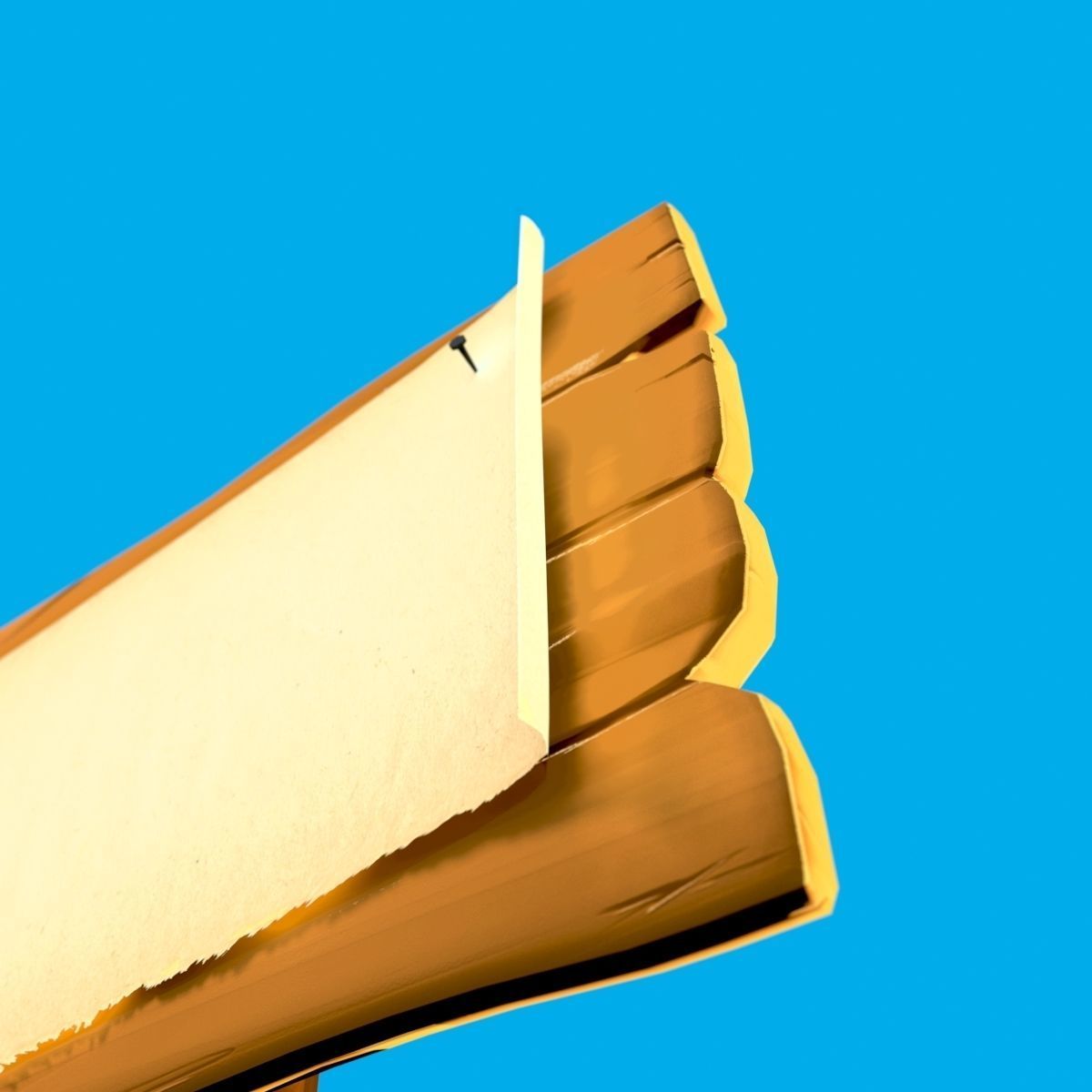 Wooden Signpost Low-poly 3D model_5