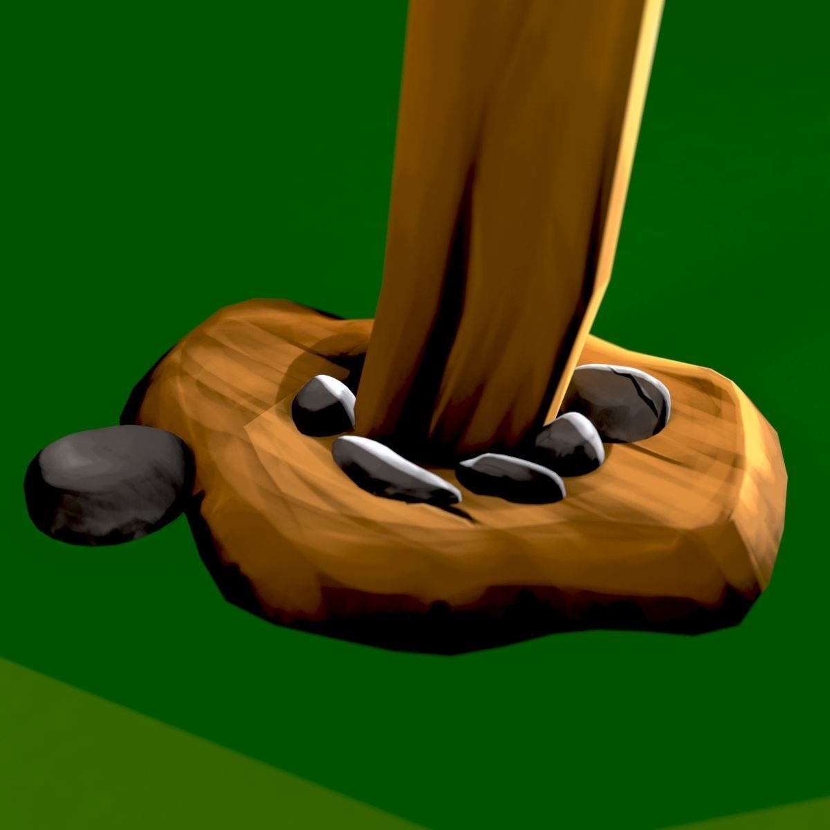 Wooden Signpost Low-poly 3D model_14