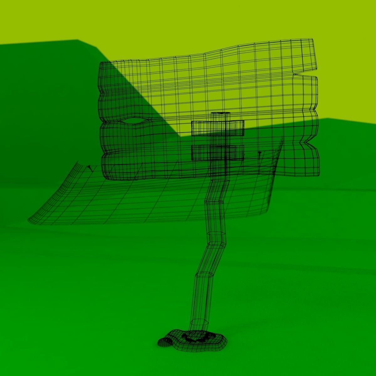 Wooden Signpost Low-poly 3D model_16