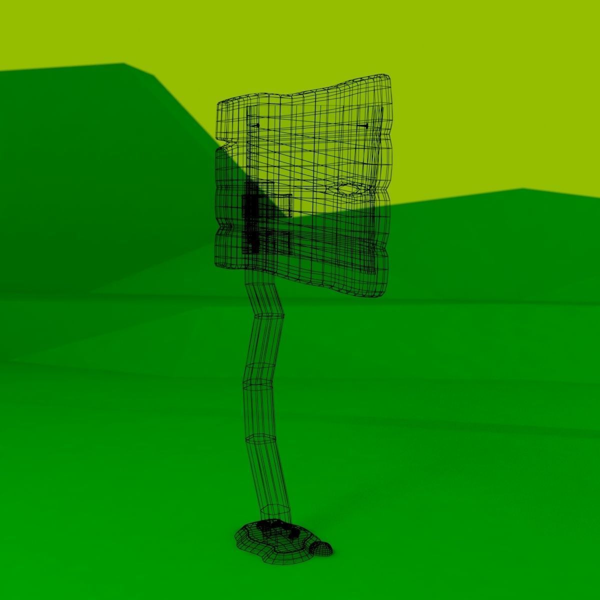 Wooden Signpost Low-poly 3D model_23