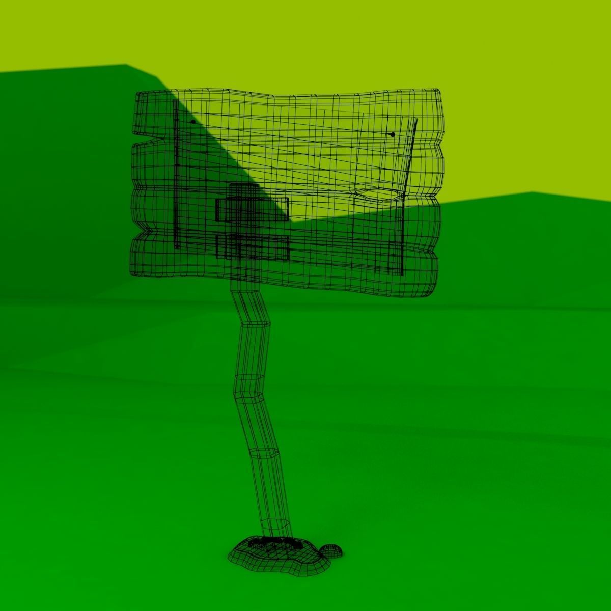 Wooden Signpost Low-poly 3D model_21