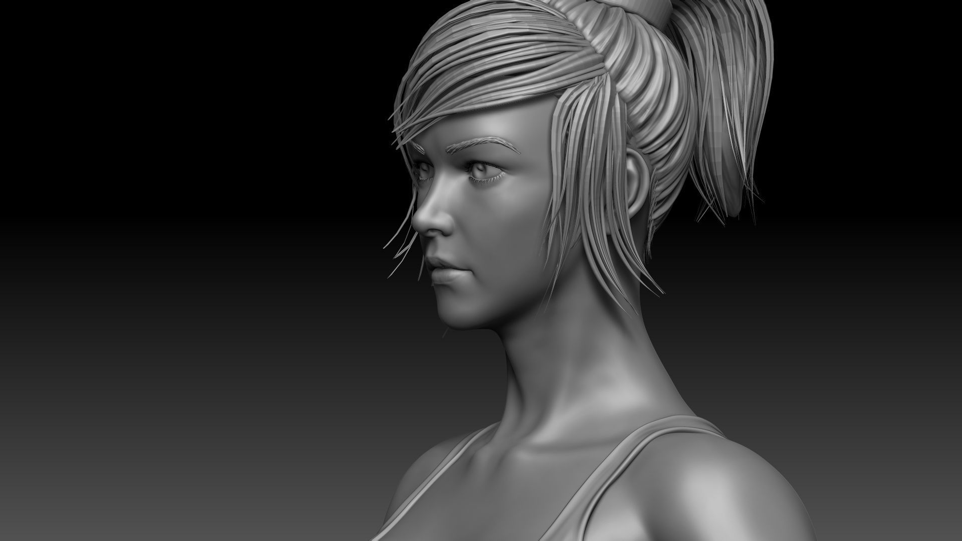 Female base Low-poly 3D model_16