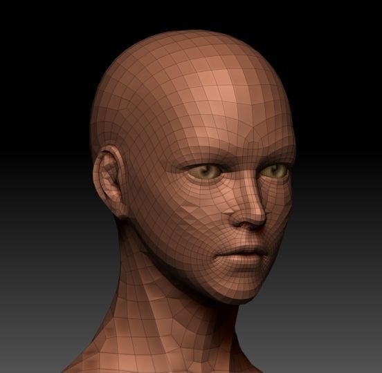 Female base Low-poly 3D model_10