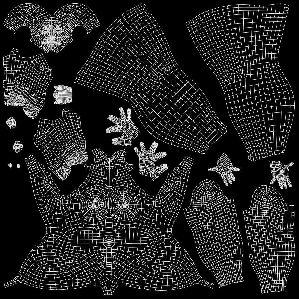 Female base Low-poly 3D model_2