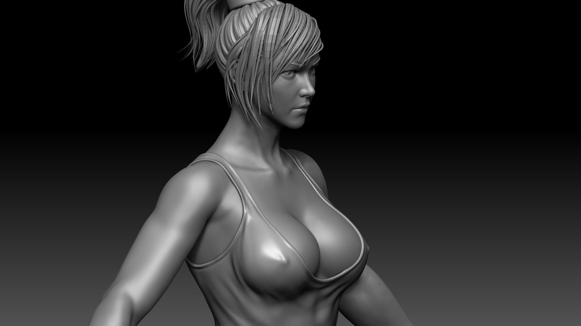 Female base Low-poly 3D model_17