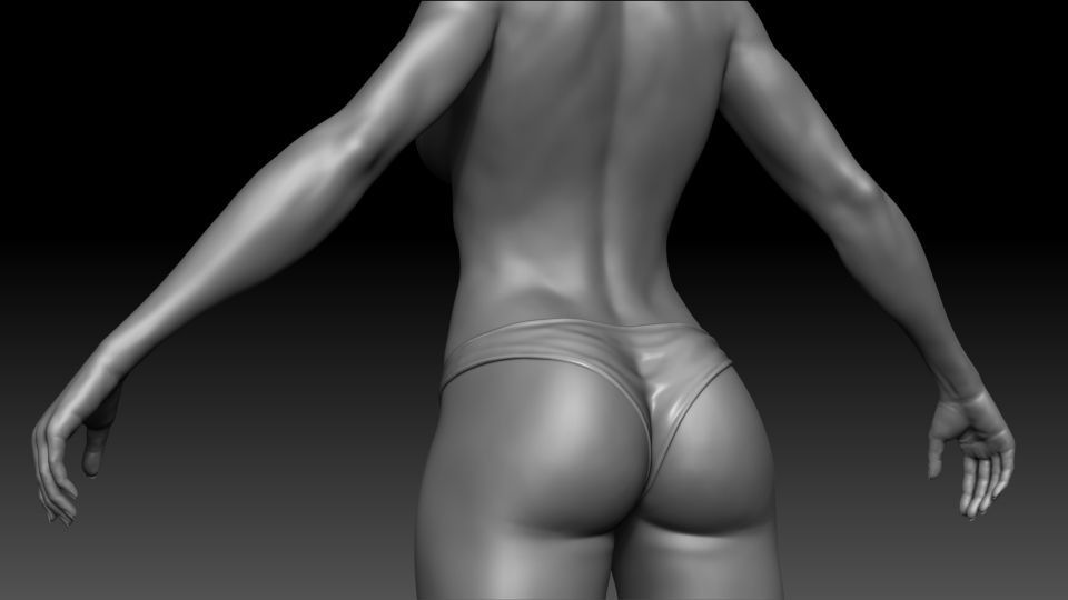 Female base Low-poly 3D model_15