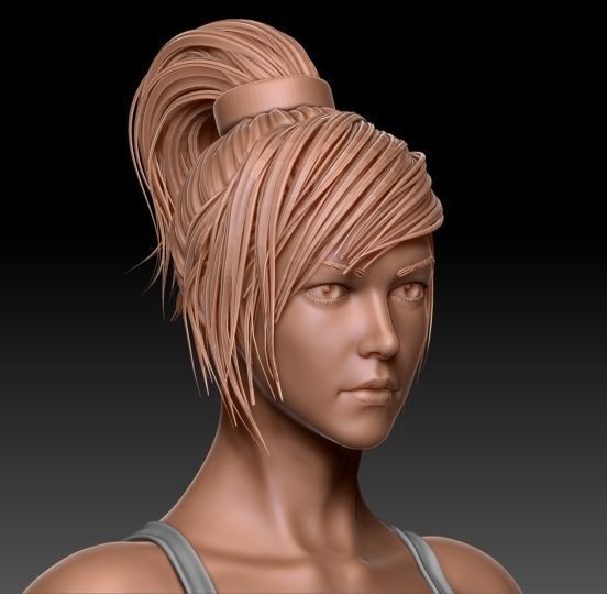 Female base Low-poly 3D model_11