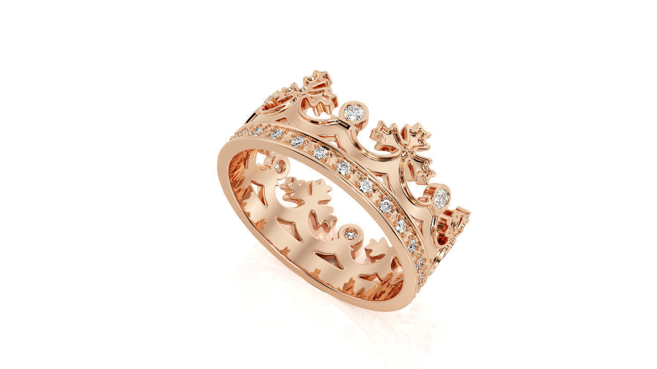 Crown ring Band R 0122 3D print model_2