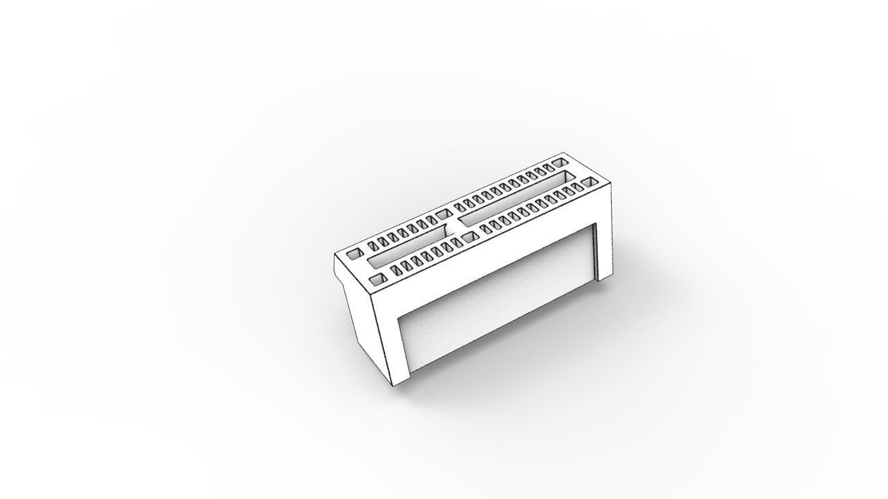 PCI-e 1x Slot 3D model_3