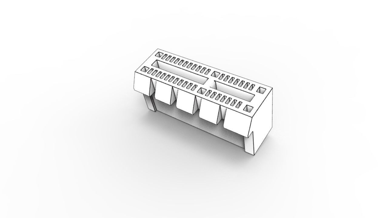 PCI-e 1x Slot 3D model_4