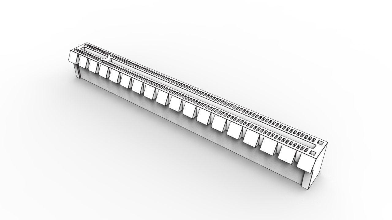 PCI-e 16x Slot 3D model_3