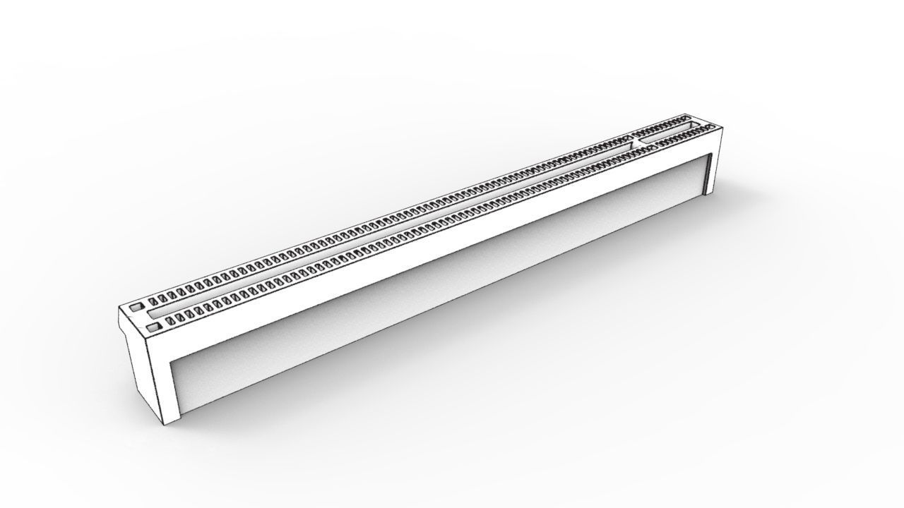 PCI-e 16x Slot 3D model_4