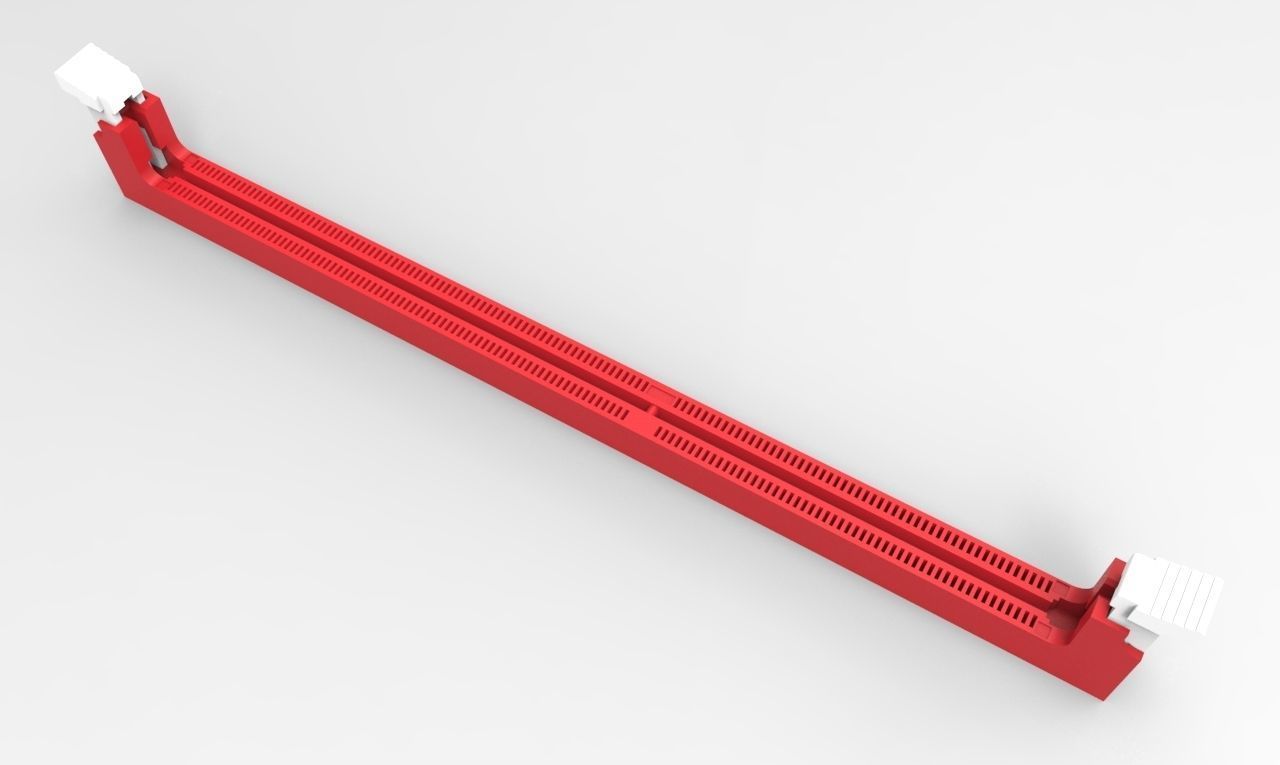 Slot Dim DIMM Slot - DDR3 RAM 3D model | CGTrader