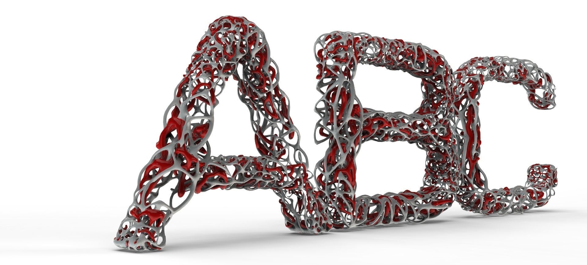 Dual Mesh Fonts 3D model_4