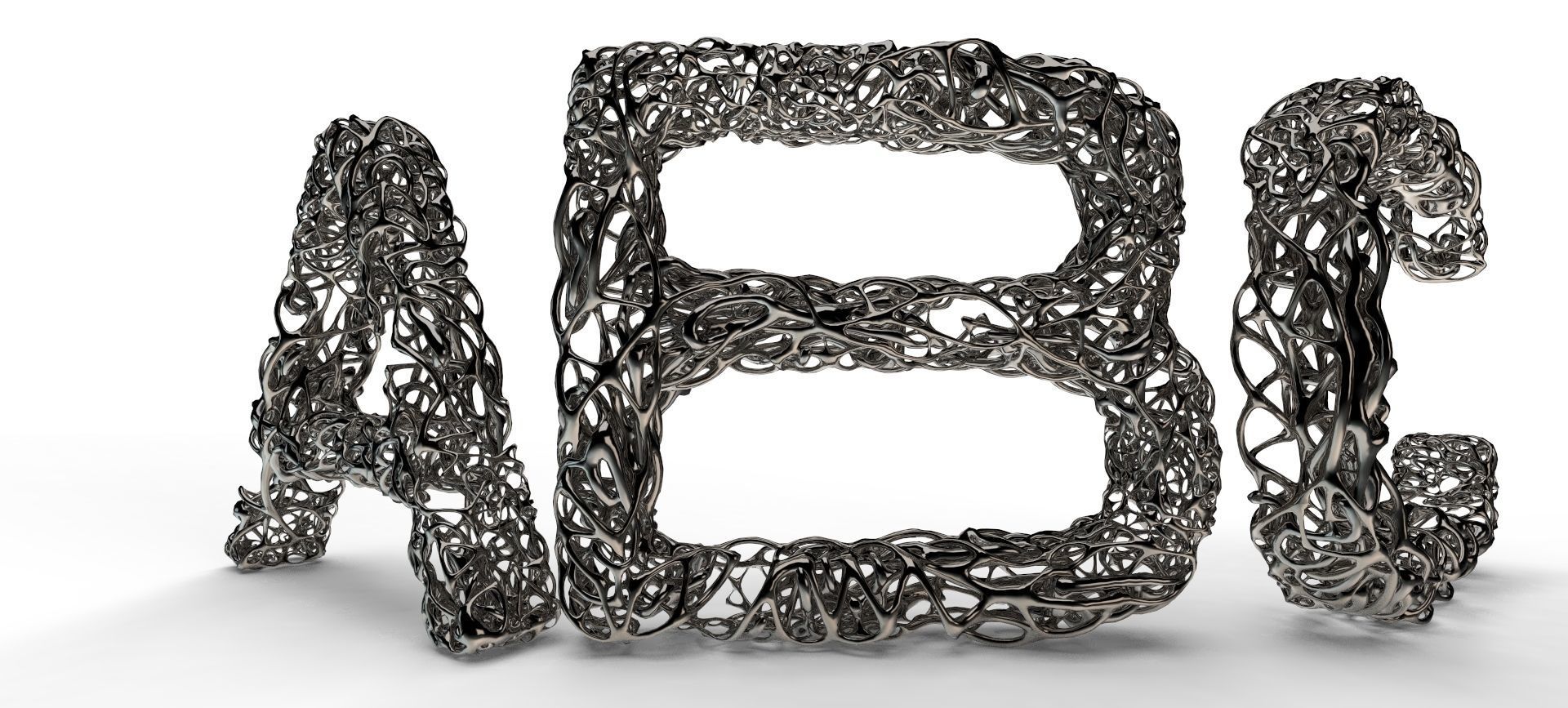 Dual Mesh Fonts 3D model_6