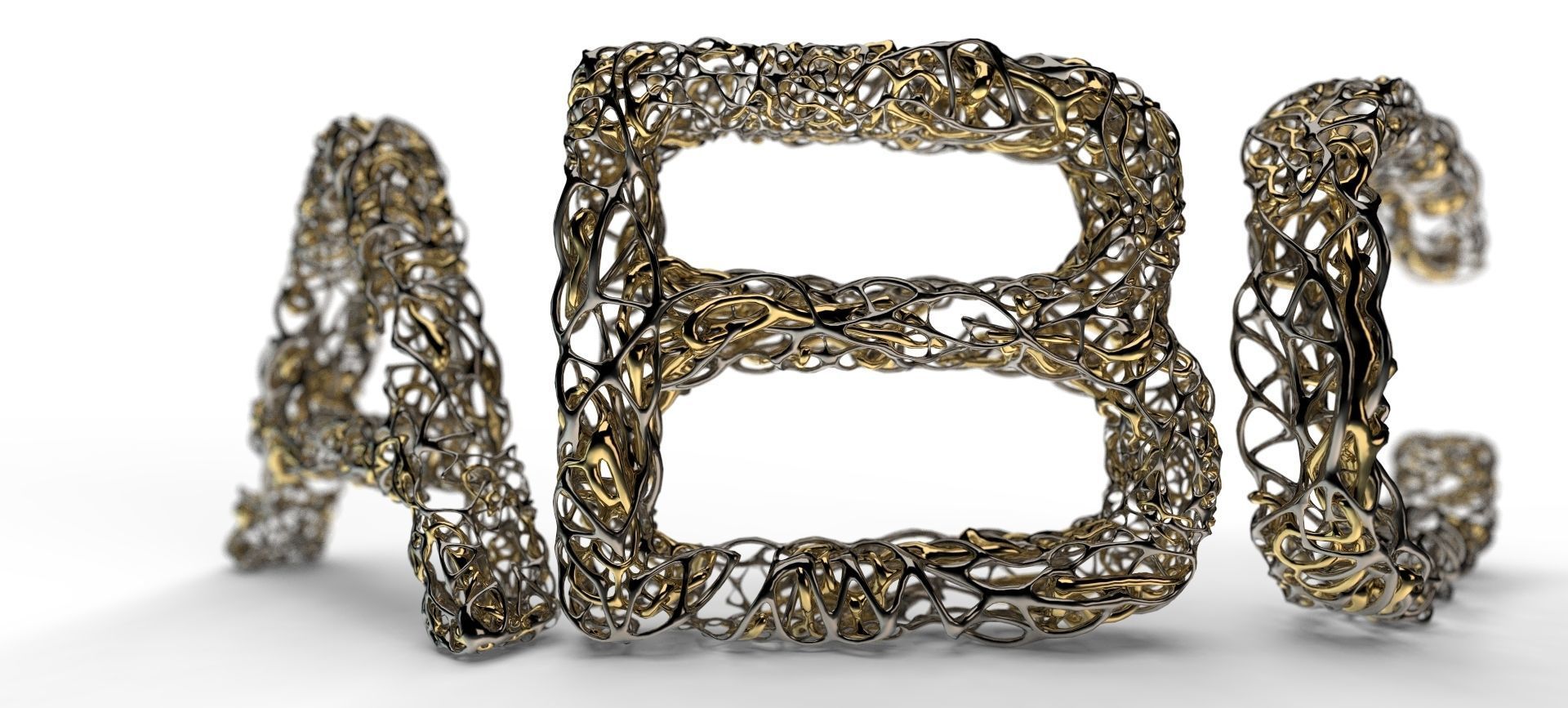 Dual Mesh Fonts 3D model_5
