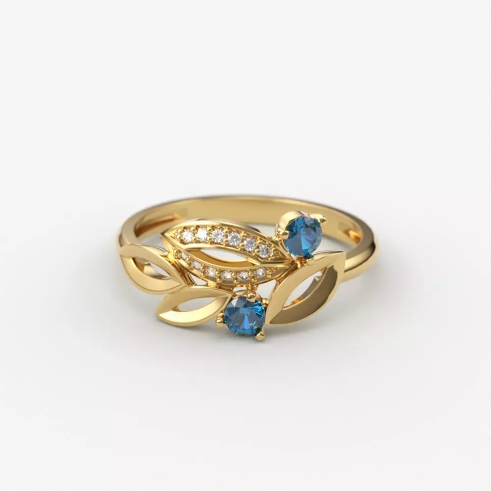 Women Gemstone ring 3dm stl  3D print model_0